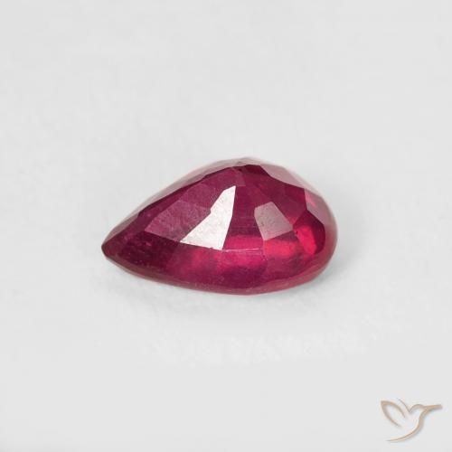 Ruby Gemstone in 6.6 x 4.7 mm Size for Sale, Ruby Stone in Pinkish Red Color
