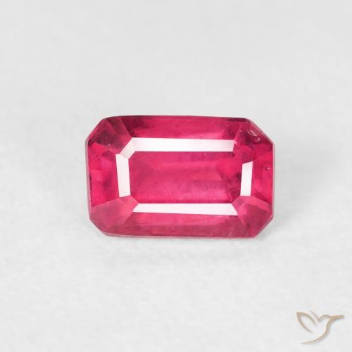 0.98ct Natural Pinkish Red Ruby, Emerald Cut, VS