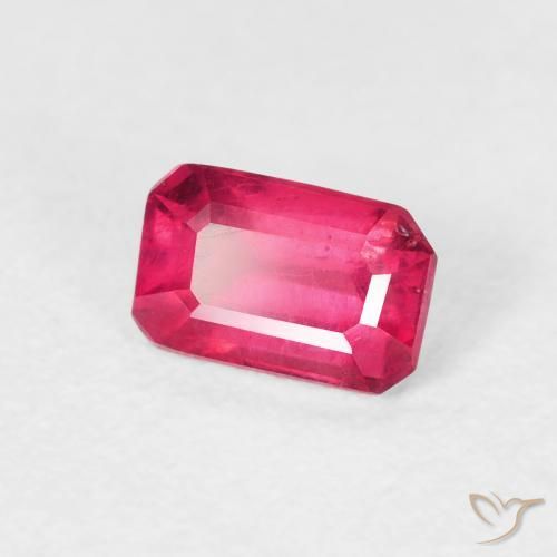 0.98 ct Red Ruby Stone, Natural Ruby in Octagon Step Cut Shape for Sale