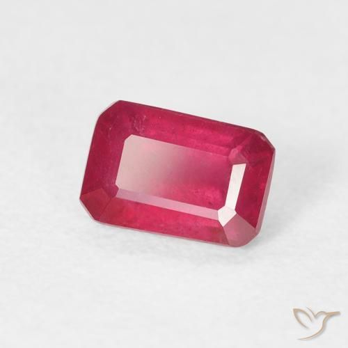 0.99 ct Red Ruby Stone, Natural Ruby in Octagon Step Cut Shape for Sale