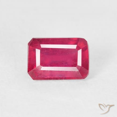 1.03ct Natural Light Red Ruby, Emerald Cut, VS