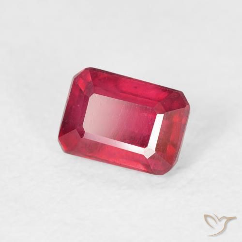 0.97 ct Red Ruby Stone, Natural Ruby in Octagon Step Cut Shape for Sale