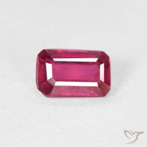 0.69ct Natural Light Red Ruby, Emerald Cut, VS
