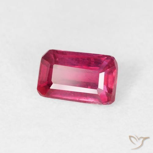 0.74 ct Red Ruby Stone, Natural Ruby in Octagon Step Cut Shape for Sale