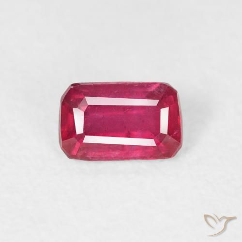 0.67ct Natural Light Red Ruby, Emerald Cut, VS