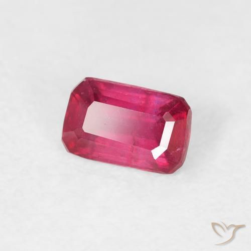 0.67 ct Red Ruby Stone, Natural Ruby in Octagon Step Cut Shape for Sale