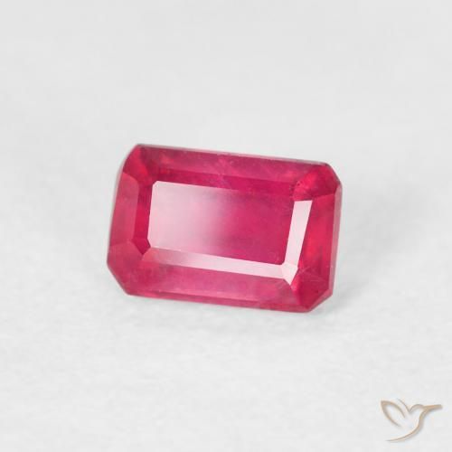 0.80 ct Red Ruby Stone, Natural Ruby in Octagon Step Cut Shape for Sale