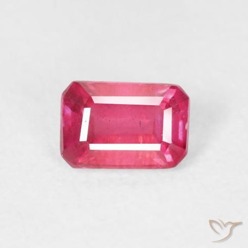 0.79ct Natural Pinkish Red Ruby, Emerald Cut, VS