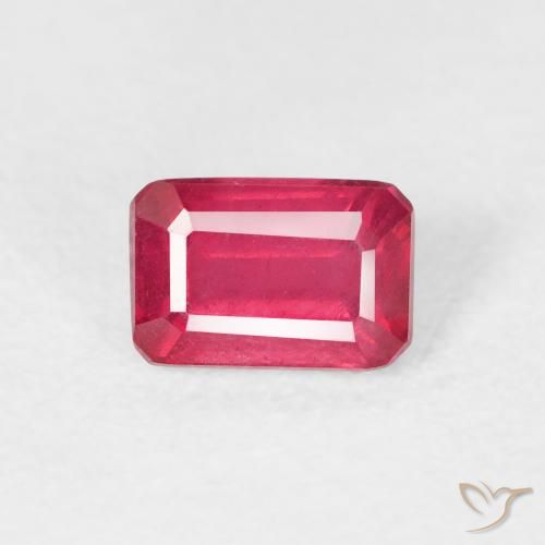 0.92ct Natural Reddish Pink Ruby, Emerald Cut, VS