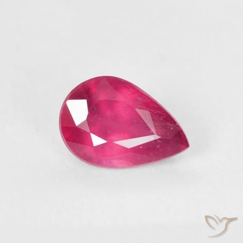 0.70ct Natural Light Red Ruby, Pear Shape, VS-SI