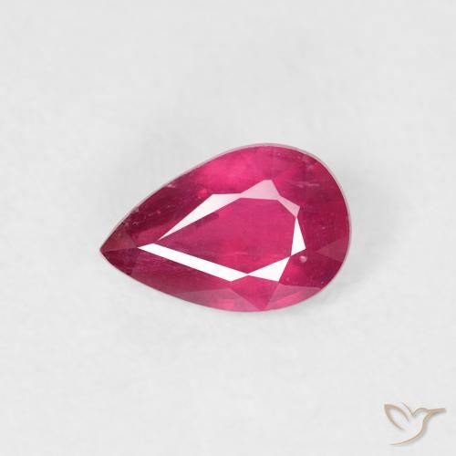 0.56ct Natural Pinkish Red Ruby, Pear Shape, VS-SI