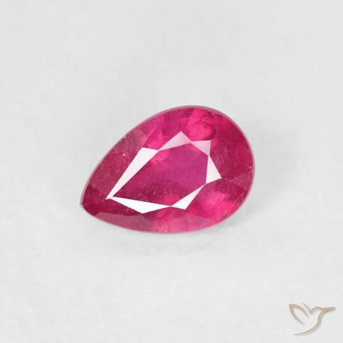 0.51ct Natural Pinkish Red Ruby, Pear Shape, VS-SI