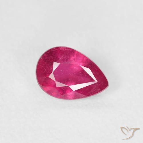 0.51 ct Red Ruby Stone, Natural Ruby in Pear Facet Shape for Sale