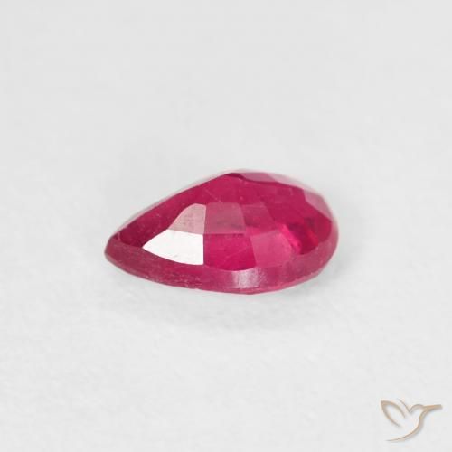 Ruby Gemstone in 6 x 4 mm (calibrated) Size for Sale, Ruby Stone in Pinkish Red Color