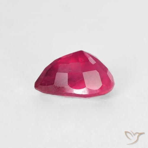 Ruby Gemstone in 6 x 4 mm (calibrated) Size for Sale, Ruby Stone in Medium Dark-Red Color