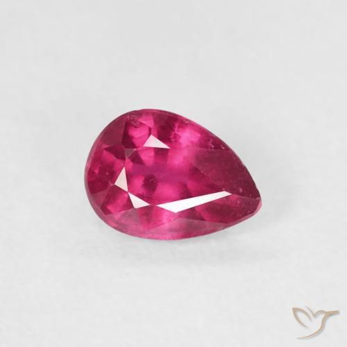 0.62 ct Red Ruby Stone, Natural Ruby in Pear Facet Shape for Sale