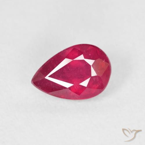 0.79ct Natural Deep Crimson Ruby, Pear Shape, VS-SI
