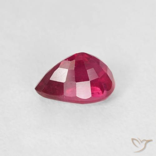 Ruby Gemstone in 6 x 4 mm (calibrated) Size for Sale, Ruby Stone in Medium Dark-Red Color