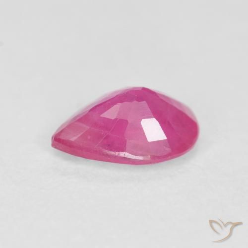 Ruby Gemstone in 6 x 4 mm (calibrated) Size for Sale, Ruby Stone in Medium Dark-Pink Color