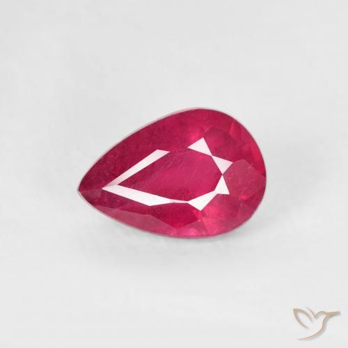 0.73ct Natural Jam Red Ruby, Pear Shape, VS-SI