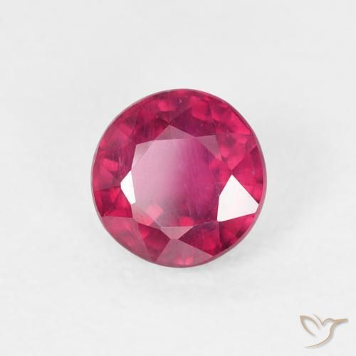 1.02 ct Red Ruby Stone, Natural Ruby in Round Facet Shape for Sale
