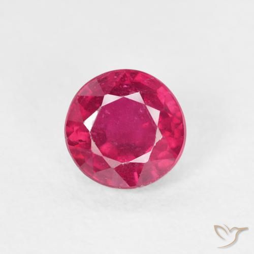 0.81ct Natural Light Red Ruby, Round, VS