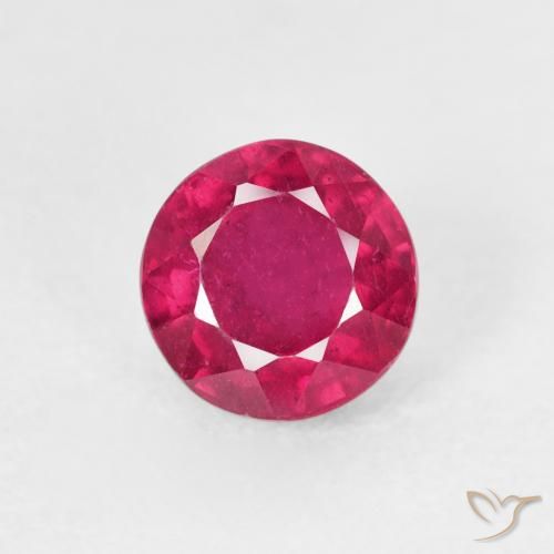 1.22ct Natural Light Red Ruby, Round, VS