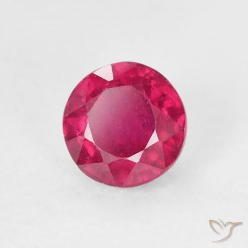1.22 ct Red Ruby Stone, Natural Ruby in Round Facet Shape for Sale