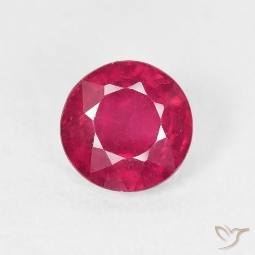 1.21ct Natural Medium Dark-Red Ruby, Round, VS