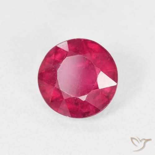 1.21 ct Red Ruby Stone, Natural Ruby in Round Facet Shape for Sale