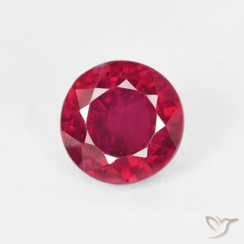 1.28ct Natural Medium Red Ruby, Round, VS
