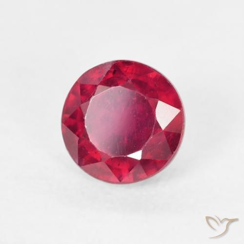 1.28 ct Red Ruby Stone, Natural Ruby in Round Facet Shape for Sale