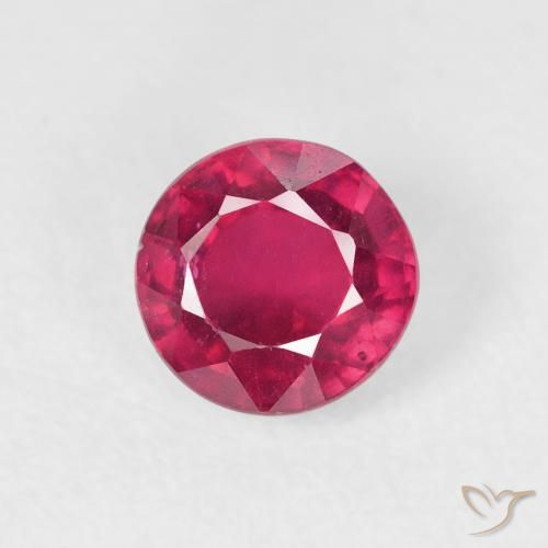1.09ct Natural Deep Reddish Pink Ruby, Round, VS