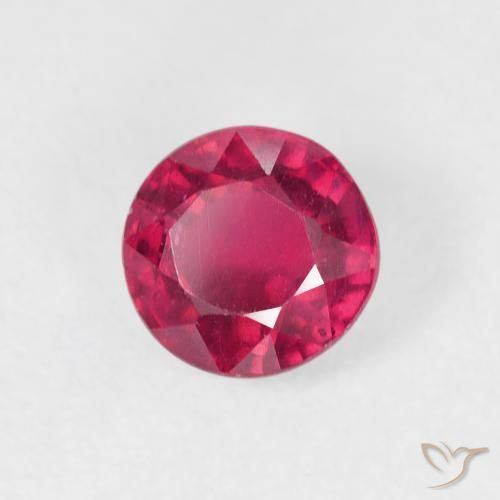 1.09 ct Red Ruby Stone, Natural Ruby in Round Facet Shape for Sale