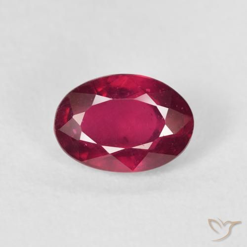 1.75 ct Red Ruby Gemstone, Ruby Gem in Oval Facet Shape for Sale.