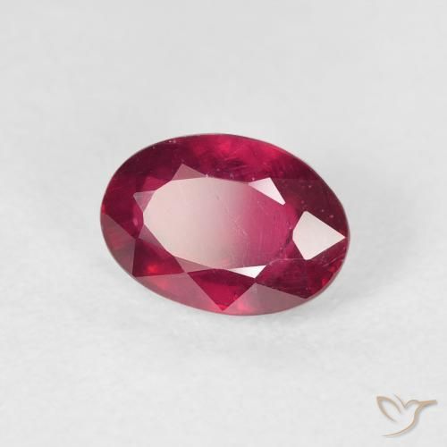1.75 ct Red Ruby Stone, Natural Ruby in Oval Facet Shape for Sale