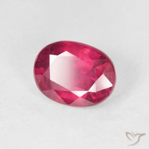 1.96 ct Red Ruby Stone, Natural Ruby in Oval Facet Shape for Sale