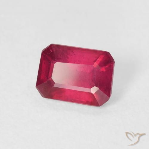1.34 ct Red Ruby Stone, Natural Ruby in Octagon Step Cut Shape for Sale