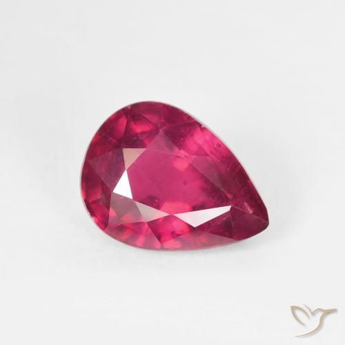 1.70 ct Red Ruby Stone, Natural Ruby in Pear Facet Shape for Sale