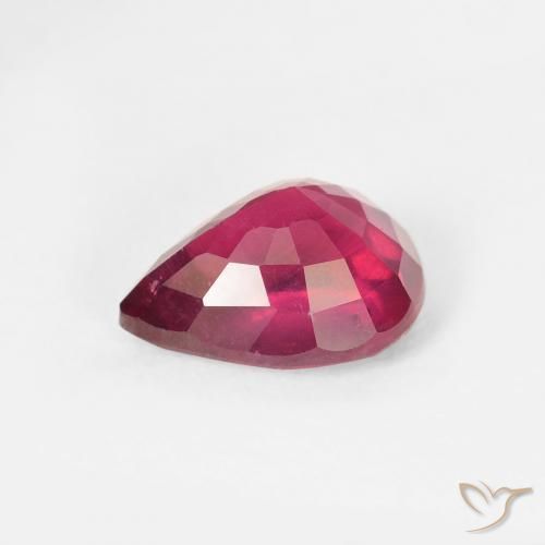 Ruby Gemstone in 8 x 6 mm (calibrated) Size for Sale, Ruby Stone in Pinkish Red Color