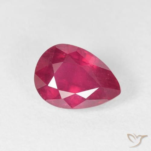 1.82 ct Red Ruby Stone, Natural Ruby in Pear Facet Shape for Sale