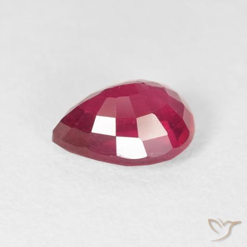 Ruby Gemstone in 8 x 6 mm (calibrated) Size for Sale, Ruby Stone in Medium Dark-Red Color