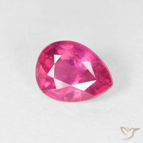 1.51 ct Red Ruby Stone, Natural Ruby in Pear Facet Shape for Sale