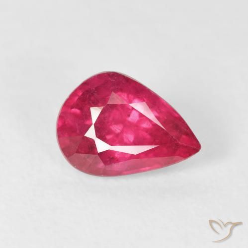 1.55ct Natural Pinkish Red Ruby, Pear Shape, VS