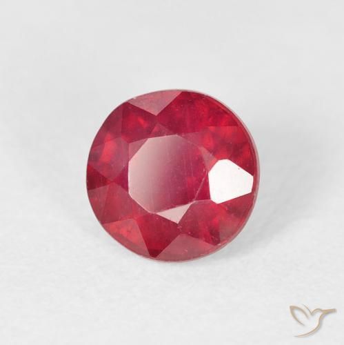 1.94 ct Red Ruby Stone, Natural Ruby in Round Facet Shape for Sale