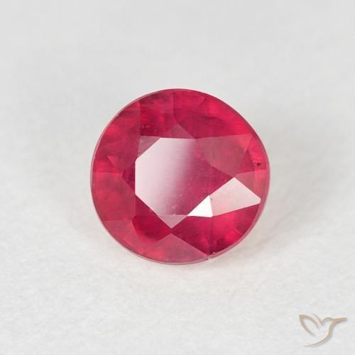 1.01 ct Red Ruby Stone, Natural Ruby in Round Facet Shape for Sale