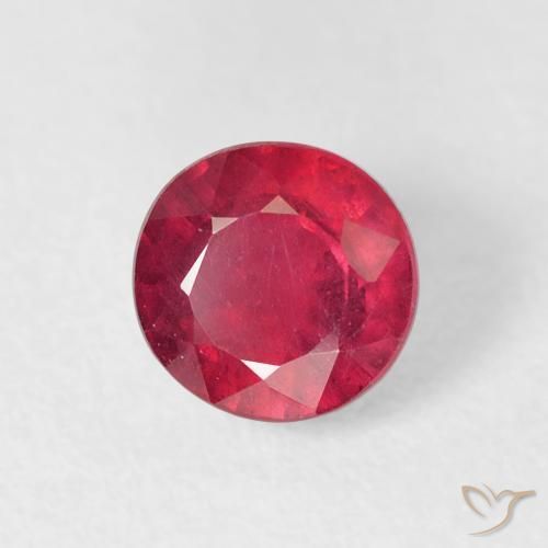 1.10 ct Red Ruby Stone, Natural Ruby in Round Facet Shape for Sale