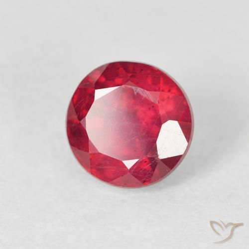 1.22 ct Red Ruby Stone, Natural Ruby in Round Facet Shape for Sale
