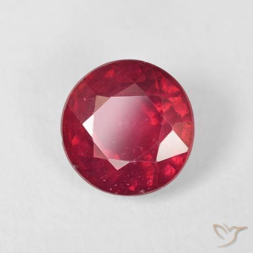 1.50 ct Red Ruby Stone, Natural Ruby in Round Facet Shape for Sale