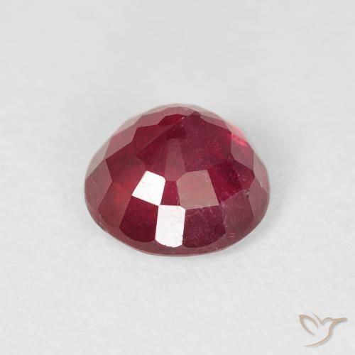 Ruby Gemstone in 6.5 mm (calibrated) Size for Sale, Ruby Stone in Deep Crimson Color